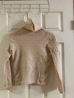 J.ING Soft Cable Turtleneck Sweater in Light Beige